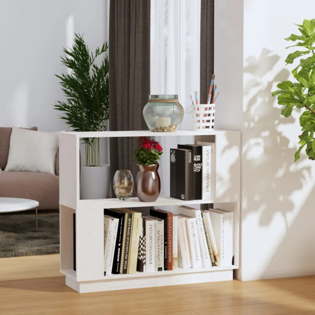 Book Cabinet/room Divider White 80x25x70 Cm Solid Wood Pine Vidaxl