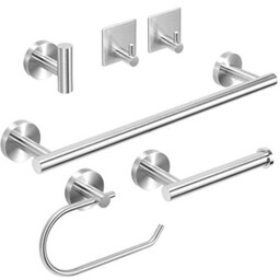 Towel Holders Bathroom Hardware Set - 6 Pcs Stainless Steel Bathroom