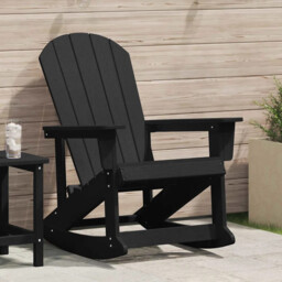 Adirondack Rocking Chair Black Hdpe 92x73.5x92cm Outdoor Patio Garden