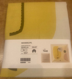 Ikea Mandelpil Handmade Cushion Cover 50 X 50 Cm Embroidered Face