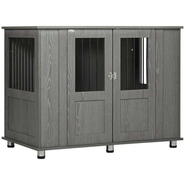 Dog Crate Kennel Cage For Extra Large Dog, Indoor End Table, Grey