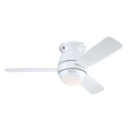 Hugger Mount Ceiling Fan With Light And Remote Halley White & Maple