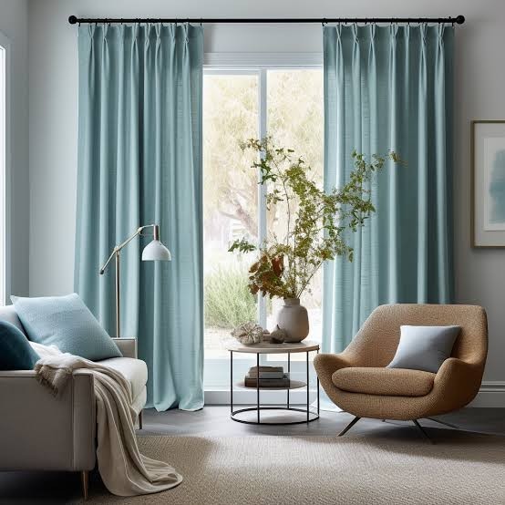 "Ikea Vilborg Curtains White Sea Green Turquoise 57x98"" Pair 304.234.18"