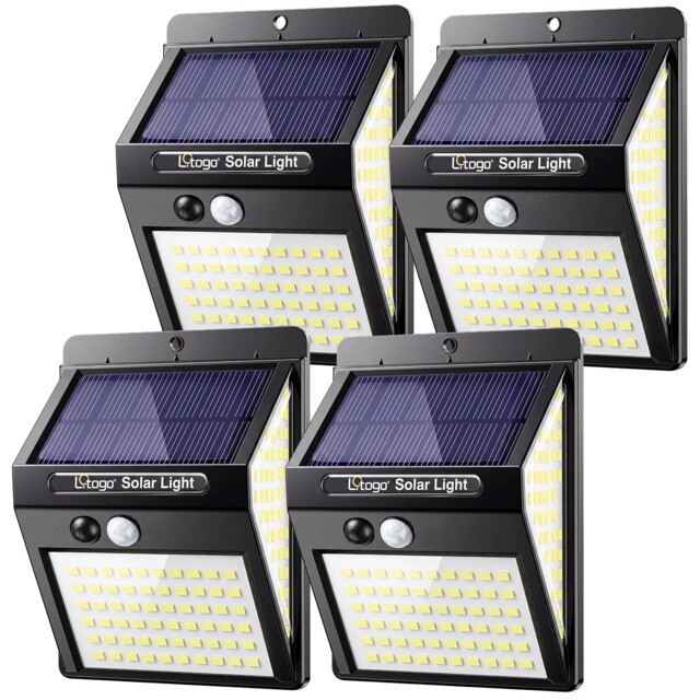 Litogo [4 Pack 140led Solar Security Lights Outdoor Solar Motion