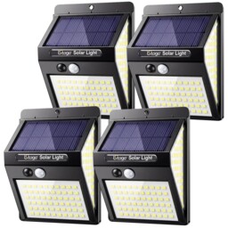 Litogo [4 Pack 140led Solar Security Lights Outdoor Solar Motion