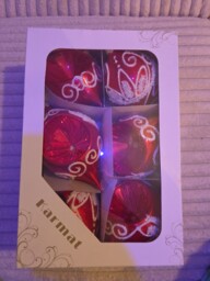 Karmat Porcelain Christmas Baubles – Red – & Sealed