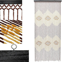 180 X 90cm Wooden Beaded Bamboo Door Curtain Summer Blind Fly Mosquito