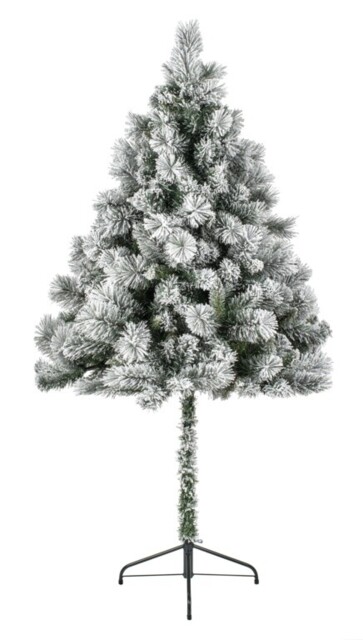 Premier Flocked Snowy Parasol Christmas Tree - Green/white -