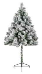 Premier Flocked Snowy Parasol Christmas Tree - Green/white -
