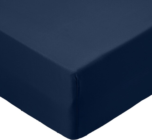 Amazonbasics Microfiber Fitted Sheets, Navy Blue, 90 X 190 X 30 Cm