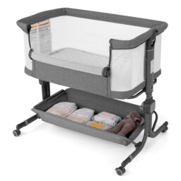 Costway Baby Bassinet Bedside Sleeper Bedside Crib W/storage