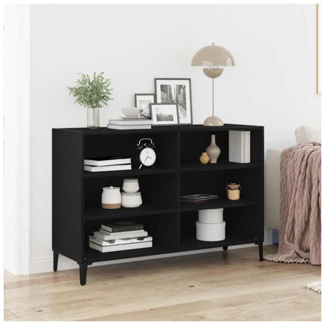 Sideboard Black Oak 103.5x35x70cm Engineered Wood Minimalist Storage