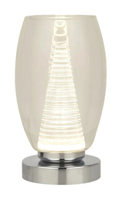 Table Light Silver Cyclone Led Chrome Clear Glass Searchlight