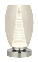 Table Light Silver Cyclone Led Chrome Clear Glass Searchlight
