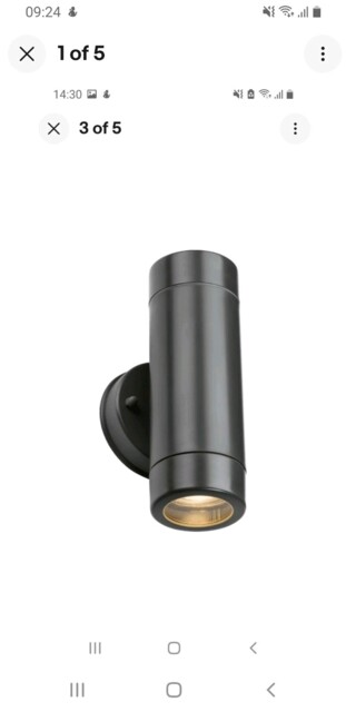 Knightsbridge 230v Ip54 Gu10 Up And Down Wall Light - Anthracite -