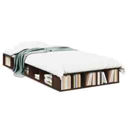 Bed Frame Brown Oak 75x190 Cm Small Single Engineered Wood Vidaxl