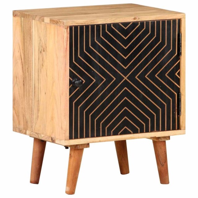 Solid Acacia Wood Bedside Cabinet Bed Stand Wooden Side Furniture Home
