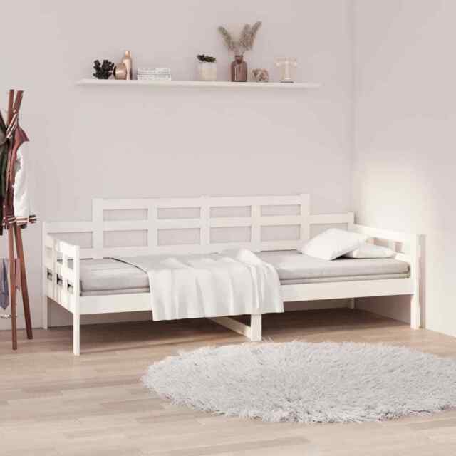 Day Bed White Solid Wood Pine 80x200 Cm Vidaxl