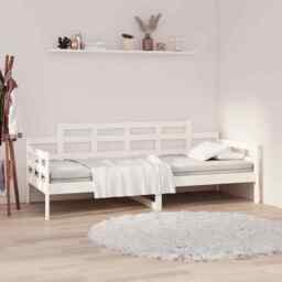 Day Bed White Solid Wood Pine 80x200 Cm Vidaxl