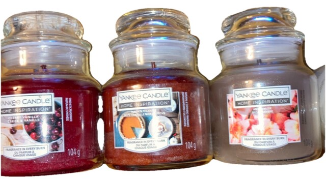 Yankee Candle 104g X 3 - Amber Musk - Pumpkin Pecan Pie - Cherry