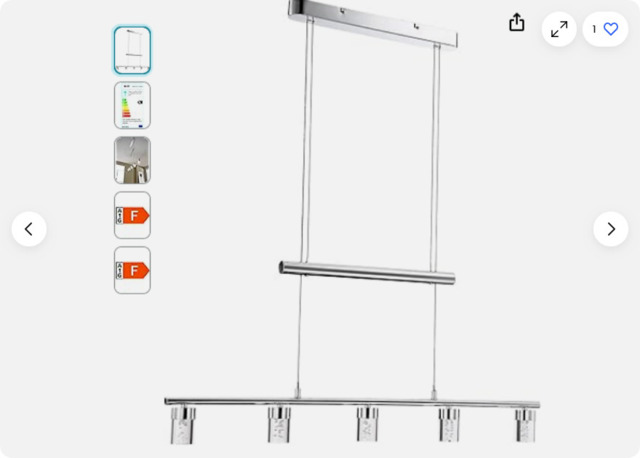 Wofi 7806.05.01.0000 25 Watt Led Bristol Rise And Fall Pendant, Chrome
