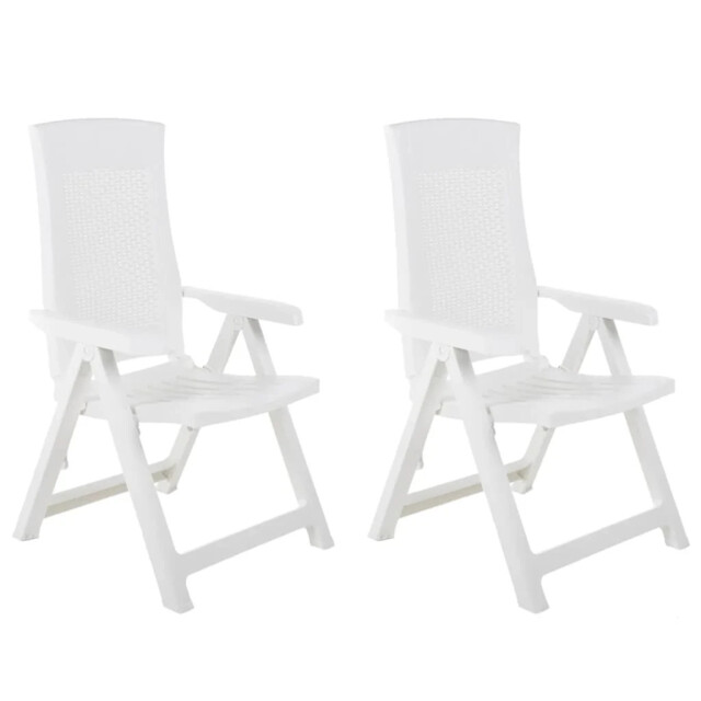 Outdoor Patio Plastic 2 Pcs Garden Reclining Chairs Outside Seats
