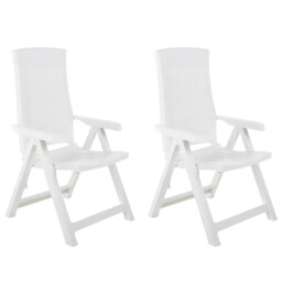 Outdoor Patio Plastic 2 Pcs Garden Reclining Chairs Outside Seats