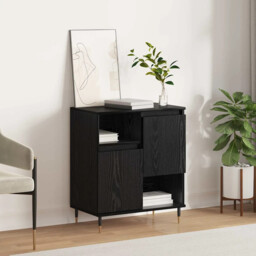 Sideboard Black Oak 60 X 35 X 70 Cm Engineered Wood Vidaxl