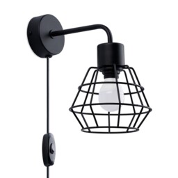 Industrial Wall Light Suba Steel Black E14 Led Sollux Lighting