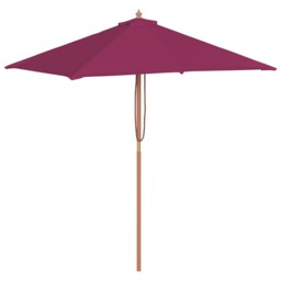 Outdoor Parasol With Wooden Pole Garden Umbrella Canopy Sun Shelter