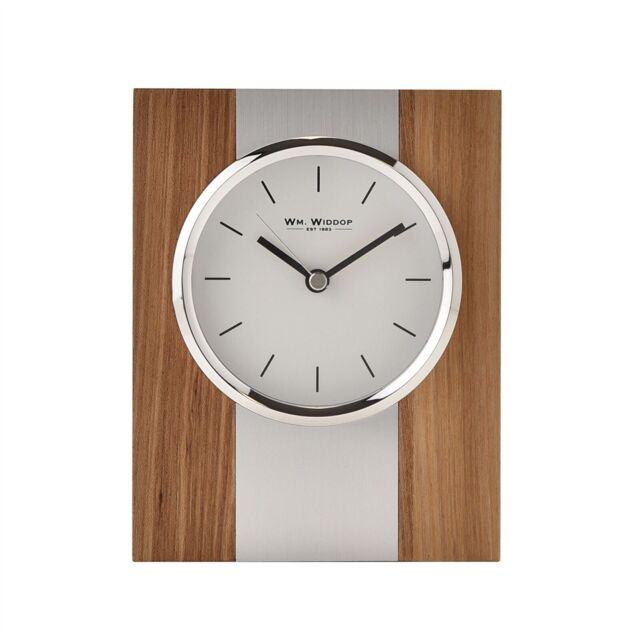 Wm.widdop Square Wood & Metal Mantel Clock Baton Dial
