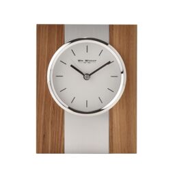Wm.widdop Square Wood & Metal Mantel Clock Baton Dial