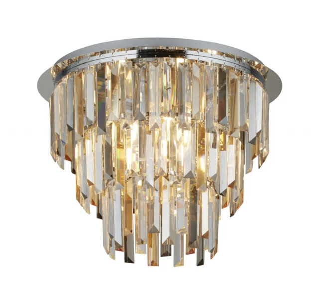 Ceiling Light Silver Clarissa 5 Chrome Flush Searchlight 1225-5cc