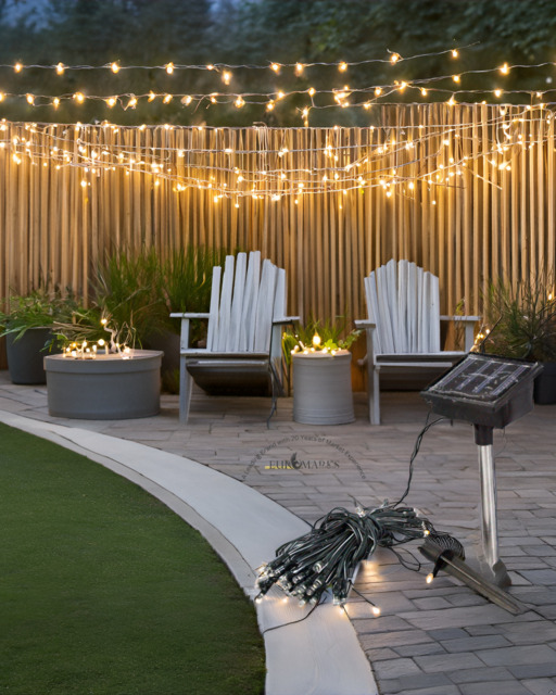 210pc Solar Led Net Light Outdoor Garden Fairy String Warm Solar