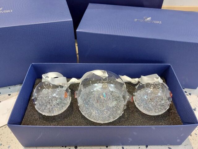 Bnib Swarovski Christmas Baubles Ornament Set 2016 - 5223282 - Rare
