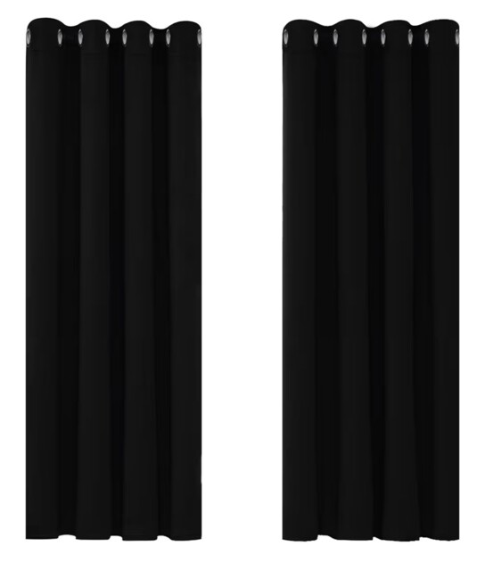 Deconovo Thermal Insulated Eyelet Blackout Curtains 46 X 54 Inch Black