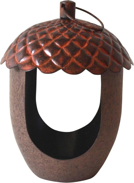 Peckish 60052109 Acorn Shaped Metal Bird Feeder, Brown, 18.0 Cm14.0