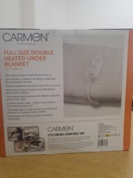 Carmen C81155 King Size Electric Heated Under Blanket - White
