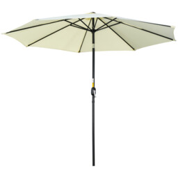 3m Patio Umbrella Tilt Crank Garden Parasol Sun Shade Beige Outdoor