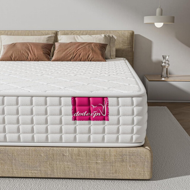 "Dosleeps Double Mattress 4ft6 - 9.5"" Memory Foam & Pocket Sprung -"