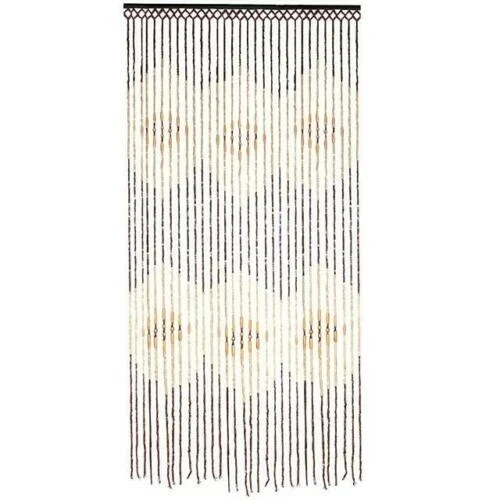 Jvl Tuscany Wooden Beaded Door Curtain 180cm X 90cm Bamboo Tube Design