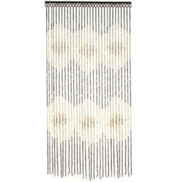 Jvl Tuscany Wooden Beaded Door Curtain 180cm X 90cm Bamboo Tube Design