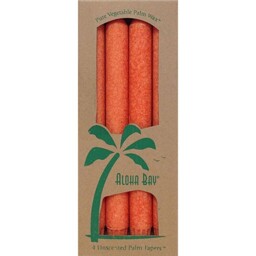 Palm 9 Inch Tapers Unscented Candles Burnt Orange 4 Ct By Aloha Bay