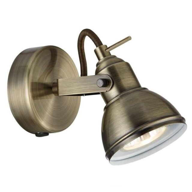 Searchlight Lighting Focus Single Light Antique Brass Wall Spotlight
