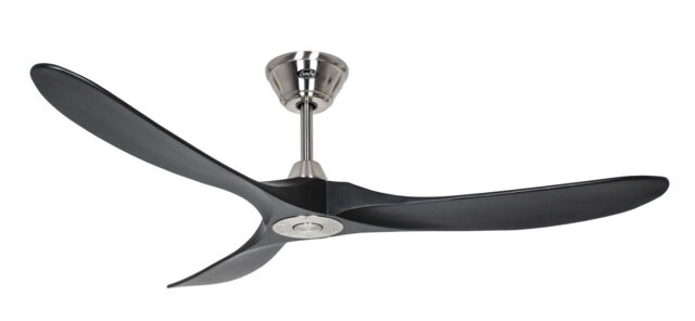 Dc Ceiling Fan With Remote Control Eco Genuino Brushed Chrome & Black