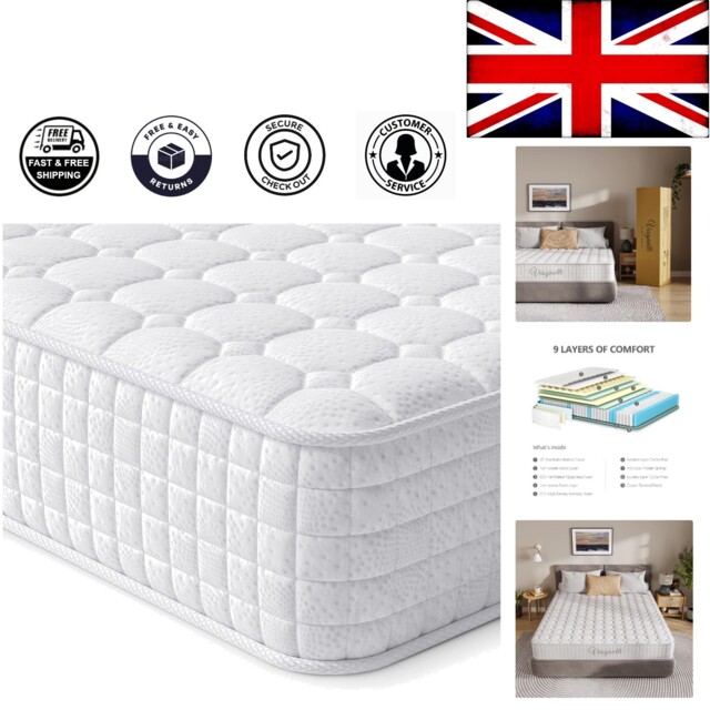 3ft Hybrid Single Mattress - 10 Inch Memory Foam & Pocket Spring,
