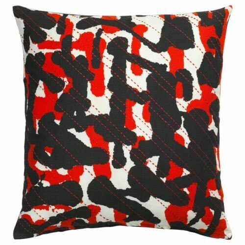 Ikea Annanstans Handmade Cushion Cover, 50x50cm, Black/red/green