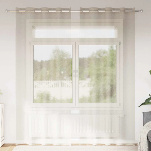 Curtains With Curtains 2 Pcs Sand Polyester Vidaxl