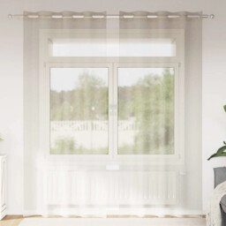 Curtains With Curtains 2 Pcs Sand Polyester Vidaxl