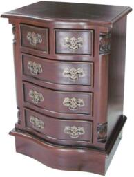 Mahogany Bedside Table - Bowfronted - 5 Drawers - Traditional Style